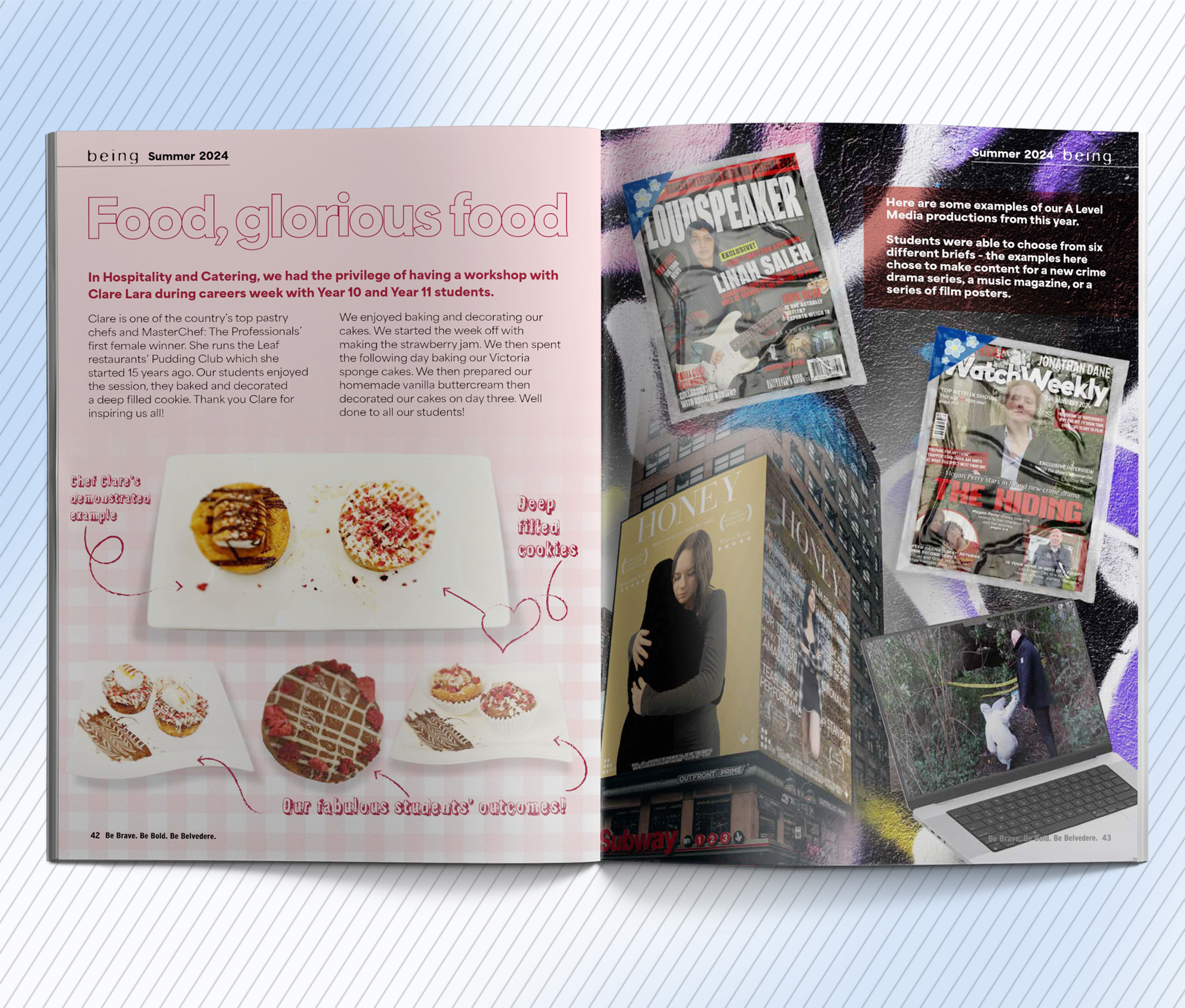 Belvedere Academy ezine magazine spread Being Summer 2024 Masterchef The Professionals
